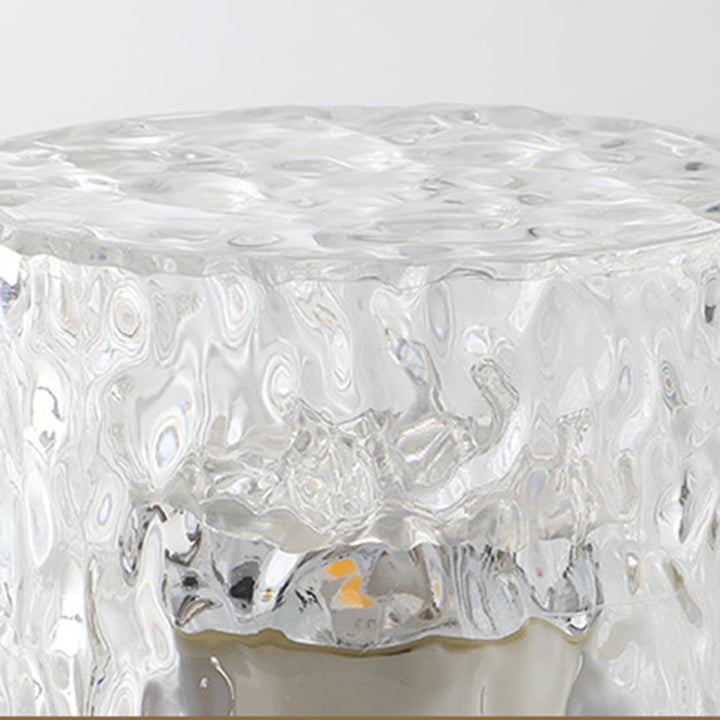 Lampe de table LED en acrylique avec projection cylindrique Art Déco moderne pour chambre 