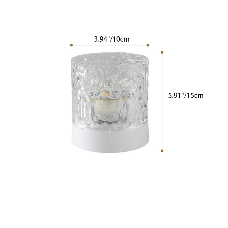 Moderne Art Deco Zylinder Projektion Acryl LED Tischlampe für das Schlafzimmer 