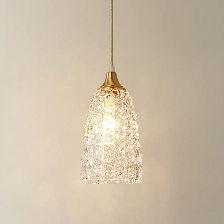 Moderne minimalistische Blumenbecherform Messingglas 1-Licht Pendelleuchte für Schlafzimmer 