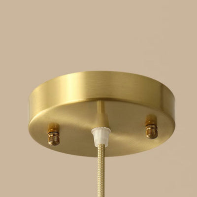 Lustre suspendu en laiton et verre à 1 lumière de forme de coupe de fleur minimaliste moderne pour chambre 