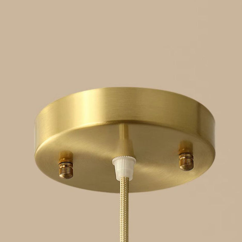 Lustre suspendu en laiton et verre à 1 lumière de forme de coupe de fleur minimaliste moderne pour chambre 