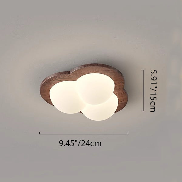 Luz de techo LED de montaje empotrado con pantalla de PE de madera en forma de corazón estrella creativa contemporánea para dormitorio 