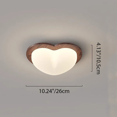Luz de techo LED de montaje empotrado con pantalla de PE de madera en forma de corazón estrella creativa contemporánea para dormitorio 