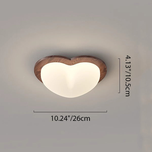 Luz de techo LED de montaje empotrado con pantalla de PE de madera en forma de corazón estrella creativa contemporánea para dormitorio 