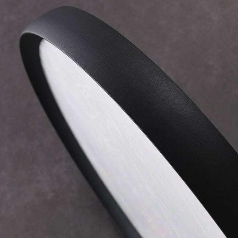 Modern Minimalist Round Cloudy Aluminum Frame Acrylic Shade LED Flush Mount Ceiling Light For Bedroom