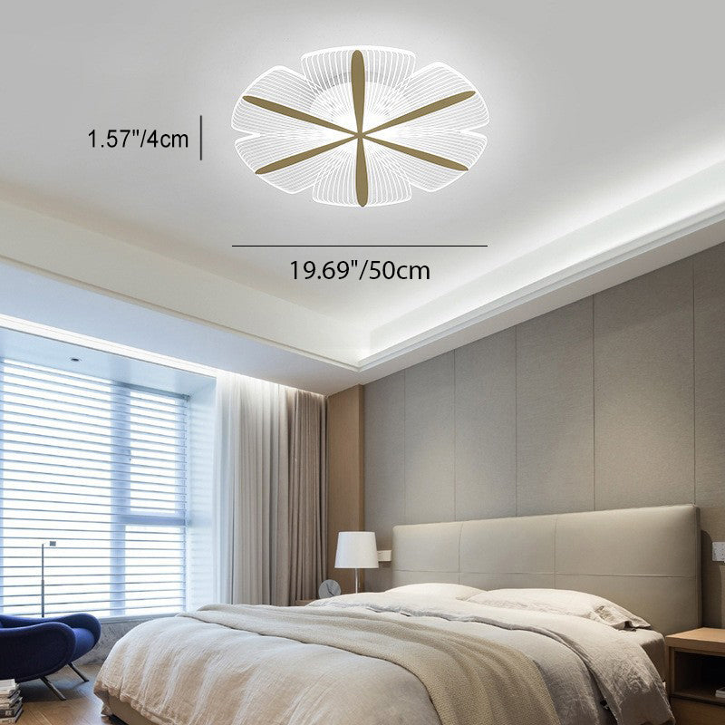 Luz de techo LED de montaje empotrado de pétalo redondo minimalista moderno de hierro acrílico para dormitorio 