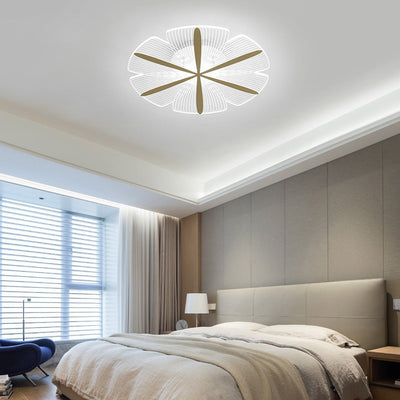 Luz de techo LED de montaje empotrado de pétalo redondo minimalista moderno de hierro acrílico para dormitorio 