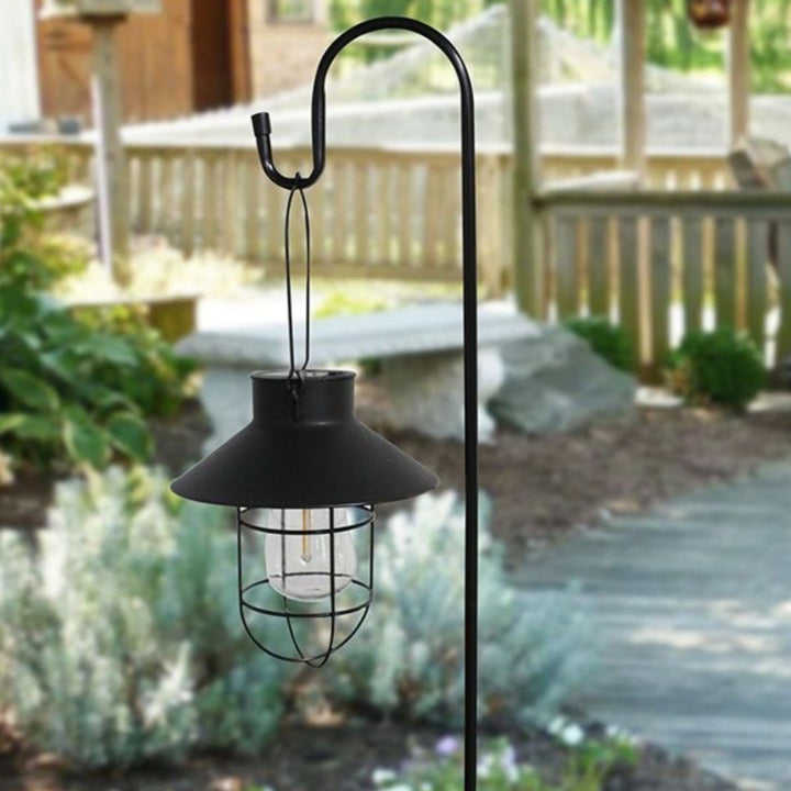 Lanterne solaire à simplicité moderne, cadre en fer, lumière LED pour paysage, lumière extérieure pour jardin 