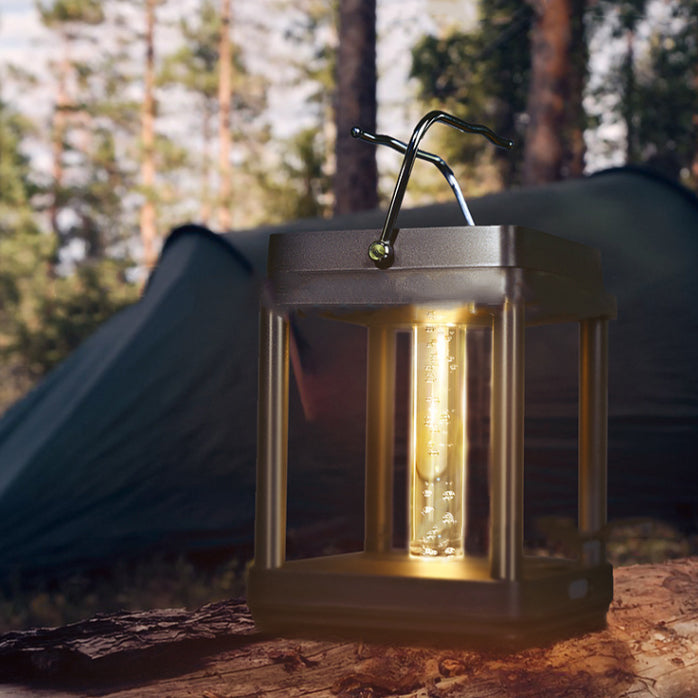 Moderne minimalistische rechteckige Zylinder Glas Eisen LED Außenleuchte für den Garten 