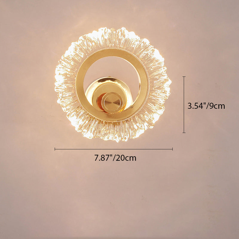 Moderne minimalistische runde Blütenblattform Eisen Acryl LED Wandleuchte für Schlafzimmer 