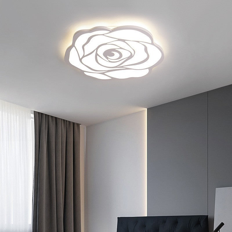 Moderne minimalistische Rose Eisen Acryl LED Deckenleuchte für Schlafzimmer 
