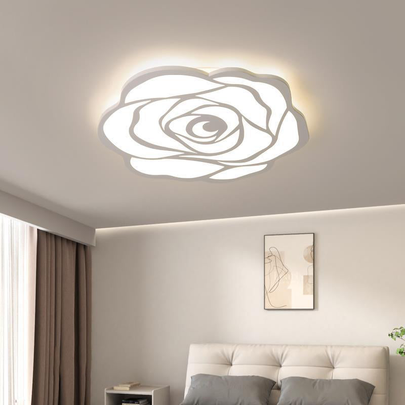 Moderne minimalistische Rose Eisen Acryl LED Deckenleuchte für Schlafzimmer 