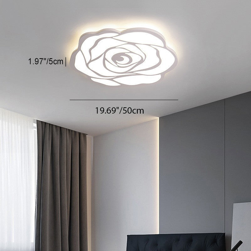 Moderne minimalistische Rose Eisen Acryl LED Deckenleuchte für Schlafzimmer 