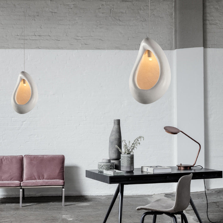 Zeitgenössische kreative unregelmäßige Blattform Pendelleuchte aus hochdichtem Polystyrol mit 1 Licht für das Wohnzimmer 