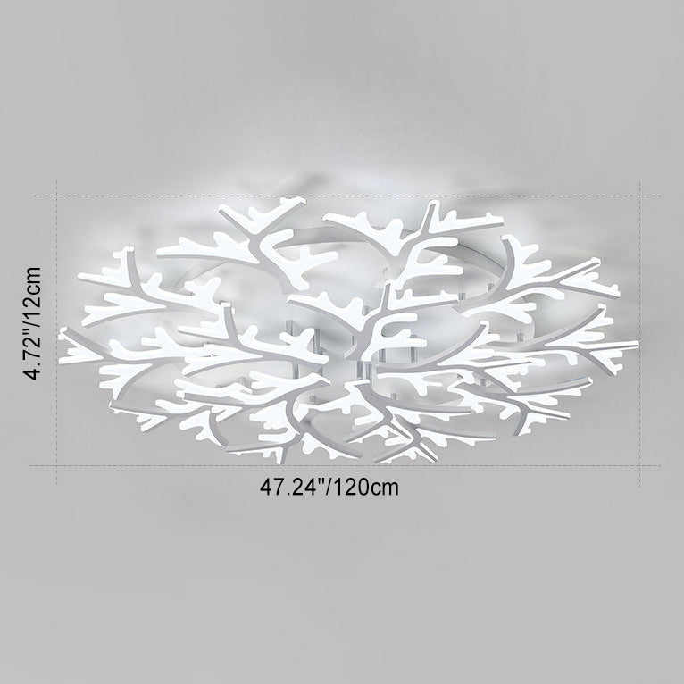 Luz de techo LED de montaje empotrado con forma de árbol de rama minimalista moderna y pantalla de PMMA para sala de estar 