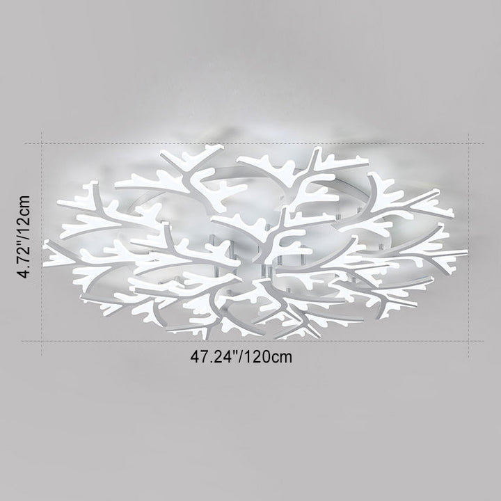 Luz de techo LED de montaje empotrado con forma de árbol de rama minimalista moderna y pantalla de PMMA para sala de estar 