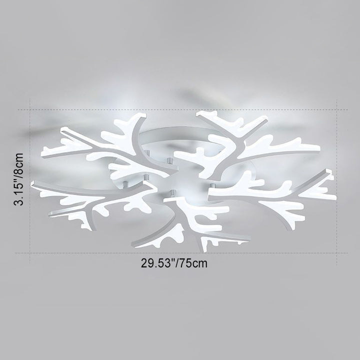 Luz de techo LED de montaje empotrado con forma de árbol de rama minimalista moderna y pantalla de PMMA para sala de estar 
