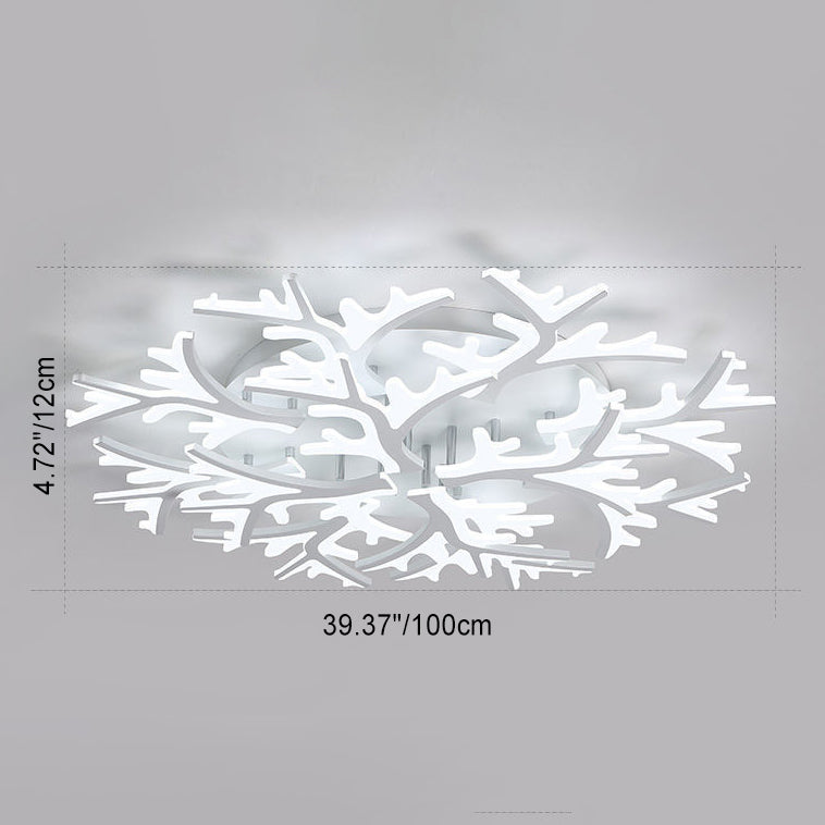 Luz de techo LED de montaje empotrado con forma de árbol de rama minimalista moderna y pantalla de PMMA para sala de estar 