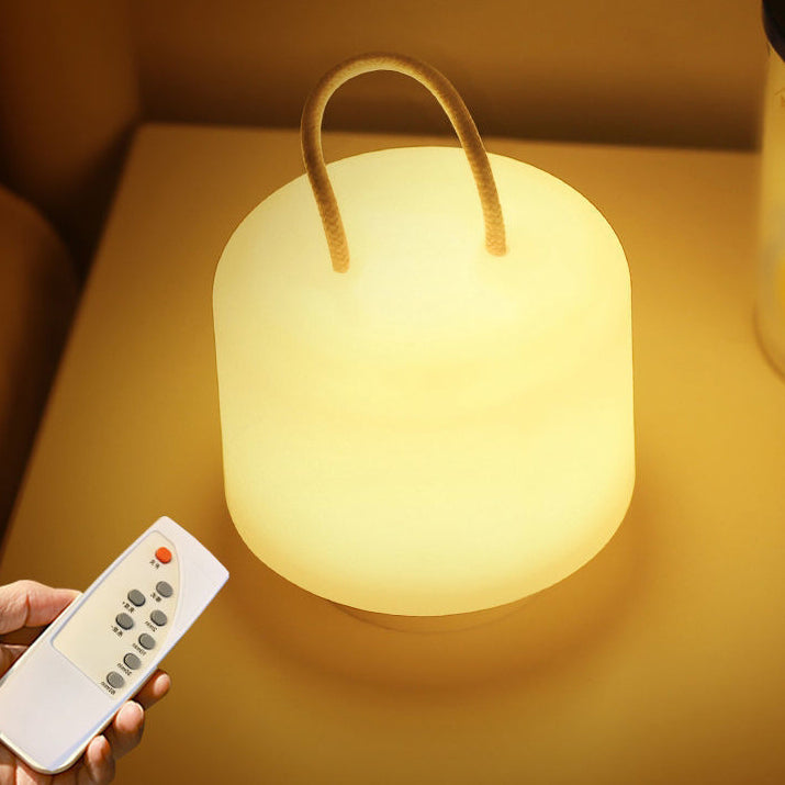 مصباح طاولة LED أسطواني محمول قابل لإعادة الشحن بتصميم حديث وبسيط مصنوع من ABS للغرفة 