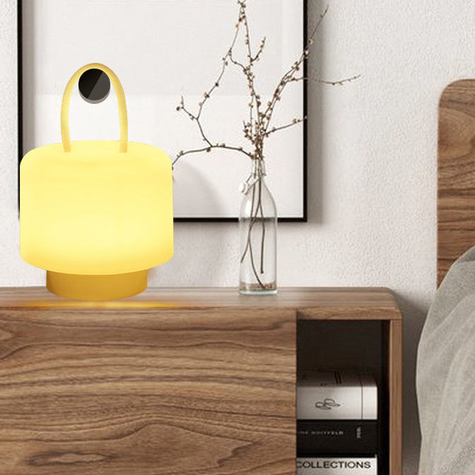 مصباح طاولة LED أسطواني محمول قابل لإعادة الشحن بتصميم حديث وبسيط مصنوع من ABS للغرفة 