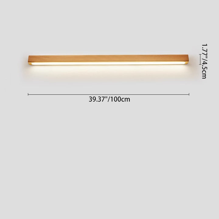 Japanische einfache LED-Wandleuchte aus massivem Holz 