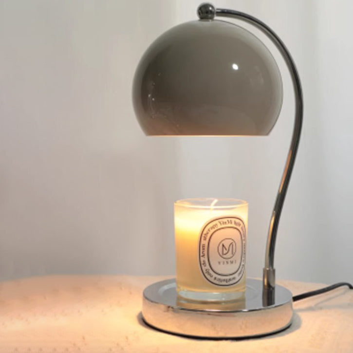 Lampe de table moderne Art Déco en forme de globe en fer avec une lumière pour faire fondre la cire parfumée pour la chambre 