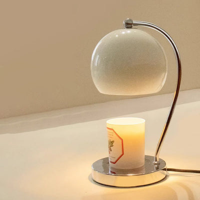 Lampe de table moderne Art Déco en forme de globe en fer avec une lumière pour faire fondre la cire parfumée pour la chambre 