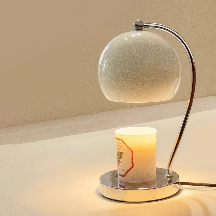 Lampe de table moderne Art Déco en forme de globe en fer avec une lumière pour faire fondre la cire parfumée pour la chambre 