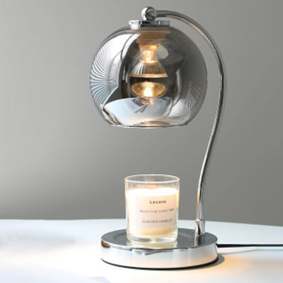 Lampe de table moderne Art Déco en forme de globe en fer avec une lumière pour faire fondre la cire parfumée pour la chambre 