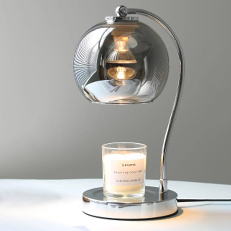Lampe de table moderne Art Déco en forme de globe en fer avec une lumière pour faire fondre la cire parfumée pour la chambre 