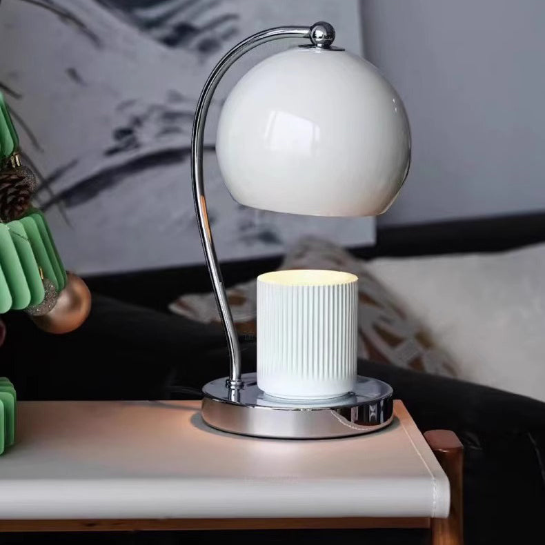 Lampe de table moderne Art Déco en forme de globe en fer avec une lumière pour faire fondre la cire parfumée pour la chambre 