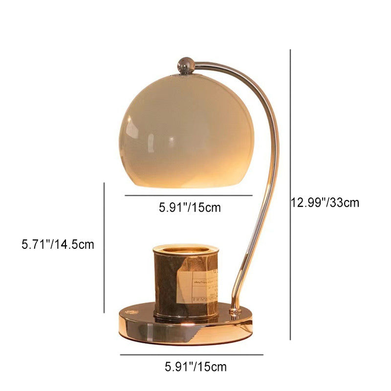 Lampe de table moderne Art Déco en forme de globe en fer avec une lumière pour faire fondre la cire parfumée pour la chambre 