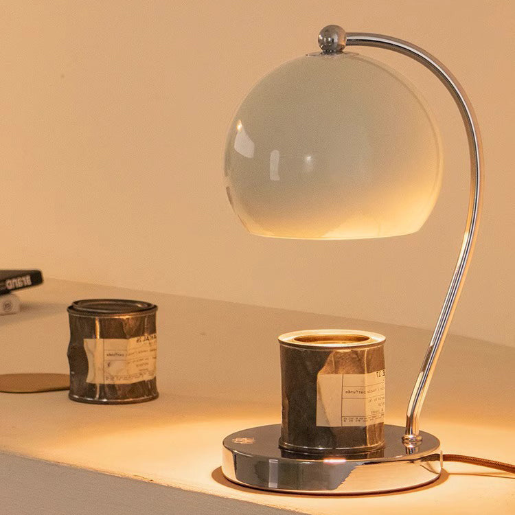Lampe de table moderne Art Déco en forme de globe en fer avec une lumière pour faire fondre la cire parfumée pour la chambre 