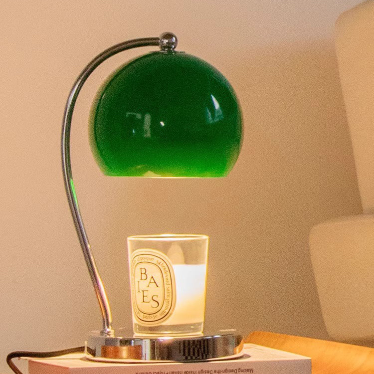 Lampe de table moderne Art Déco en forme de globe en fer avec une lumière pour faire fondre la cire parfumée pour la chambre 