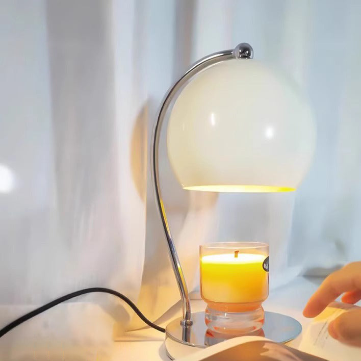 Lampe de table moderne Art Déco en forme de globe en fer avec une lumière pour faire fondre la cire parfumée pour la chambre 