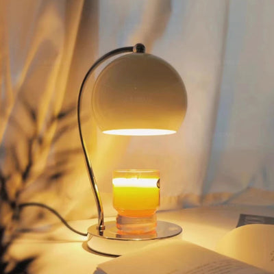 Lampe de table moderne Art Déco en forme de globe en fer avec une lumière pour faire fondre la cire parfumée pour la chambre 