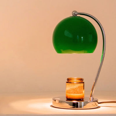 Lampe de table moderne Art Déco en forme de globe en fer avec une lumière pour faire fondre la cire parfumée pour la chambre 