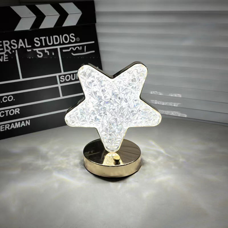 Lámpara de Mesa LED de Metal Acrílico Estrella Creativa Contemporánea para Dormitorio 