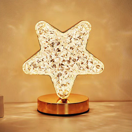 Lámpara de Mesa LED de Metal Acrílico Estrella Creativa Contemporánea para Dormitorio 