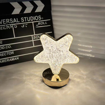 Lampe de table LED en métal acrylique étoile créative contemporaine pour chambre à coucher 