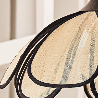Contemporary Retro Dome Petal Fiber Woven 1-Light Wall Sconce Lamp For Living Room