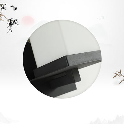 Lámpara Aplique de Pared de 1 Luz con Pantalla de Vidrio y Marco de Hierro Rectangular Moderno Minimalista para Patio Exterior 