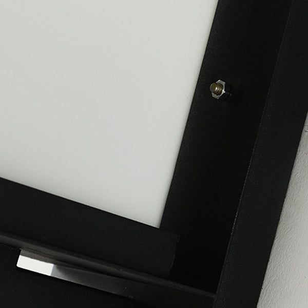 Lámpara Aplique de Pared de 1 Luz con Pantalla de Vidrio y Marco de Hierro Rectangular Moderno Minimalista para Patio Exterior 