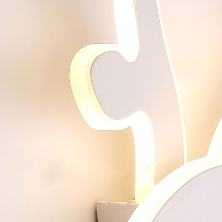 Applique murale LED en fer PVC avec oreilles de lapin et bois de cerf demi-rond créatif contemporain pour chambre 