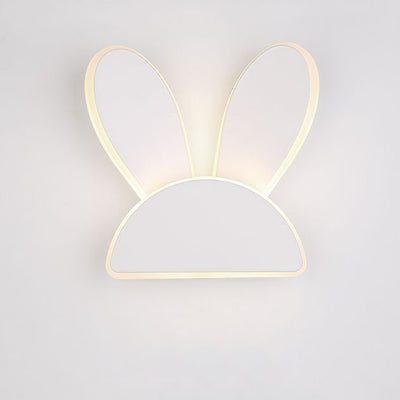 Applique murale LED en fer PVC avec oreilles de lapin et bois de cerf demi-rond créatif contemporain pour chambre 