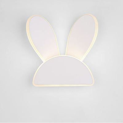 Applique murale LED en fer PVC avec oreilles de lapin et bois de cerf demi-rond créatif contemporain pour chambre 