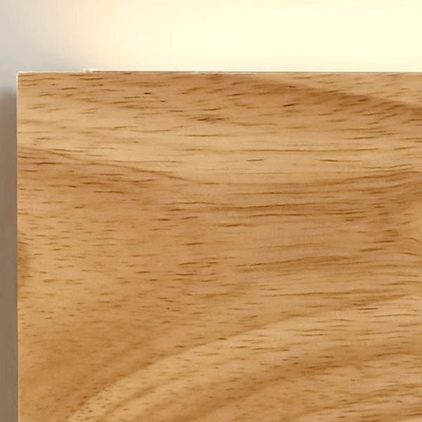 Moderne minimalistische rechteckige Wandleuchte aus Gummibaumholz und Acryl mit LED für das Schlafzimmer 