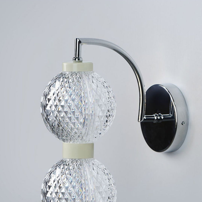 Moderne minimalistische gebogene Stange Globus Eisen Acryl LED Wandleuchte für Wohnzimmer 