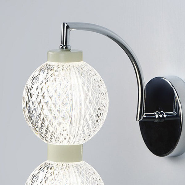 Moderne minimalistische gebogene Stange Globus Eisen Acryl LED Wandleuchte für Wohnzimmer 