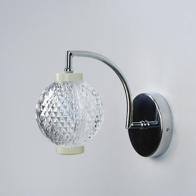 Moderne minimalistische gebogene Stange Globus Eisen Acryl LED Wandleuchte für Wohnzimmer 